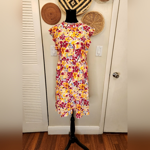 LAST ONE! Floral Midi Dress With Ruffles - Picture 7 of 7